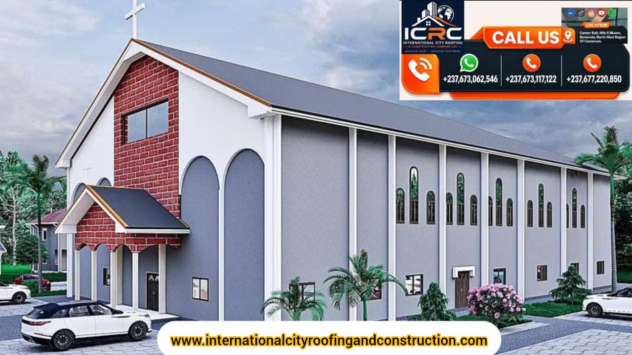 Modern Church Sanctuary Architecture & Gabled Roofing - Slide 1